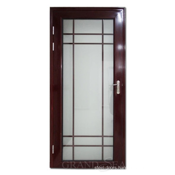 Simple Chinese design brown aluminum indoor bathroom swing glass door price in morocco